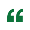 White circular icon with a green quotation mark symbol