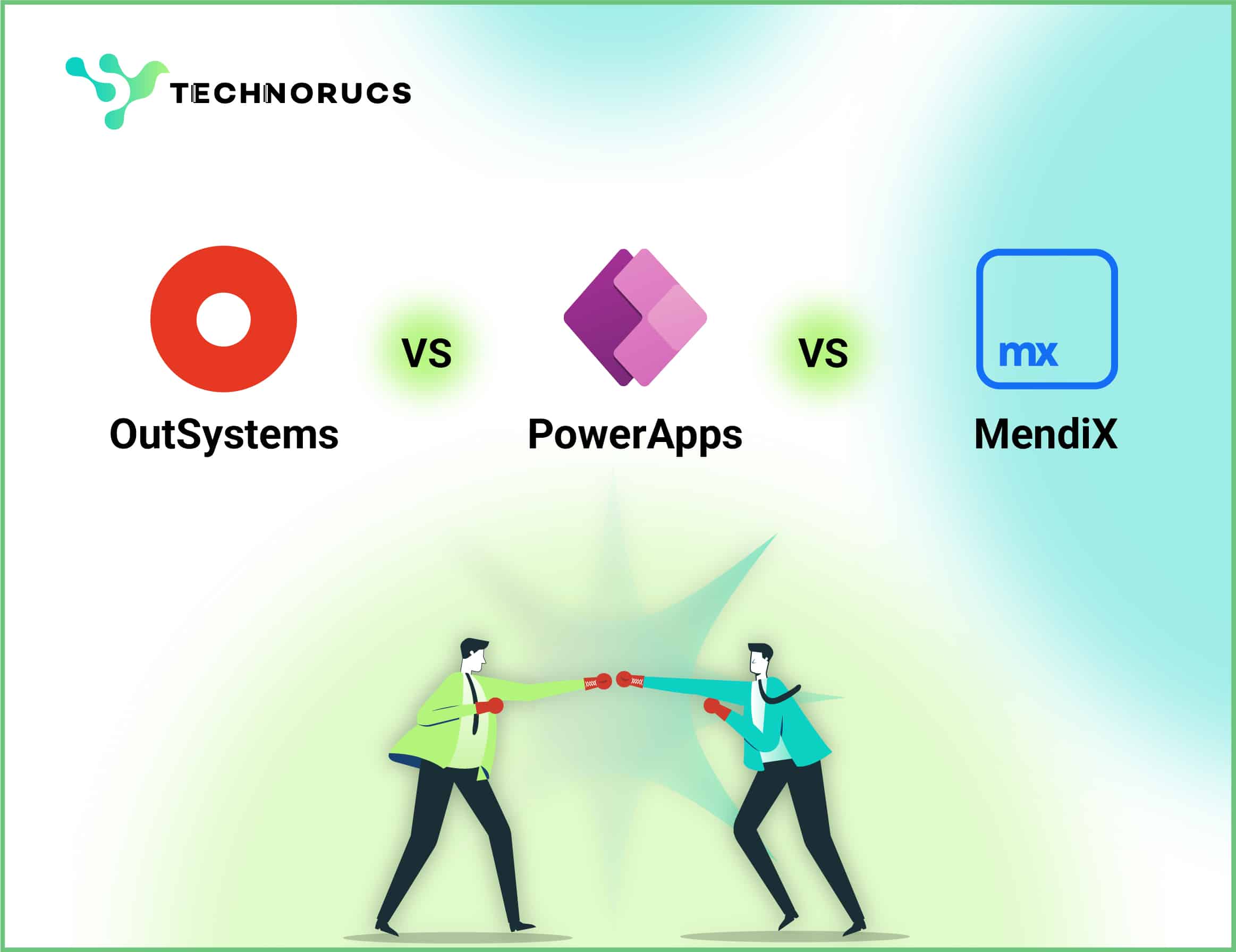 Image represents Outsystem vs powerapps vs mendix