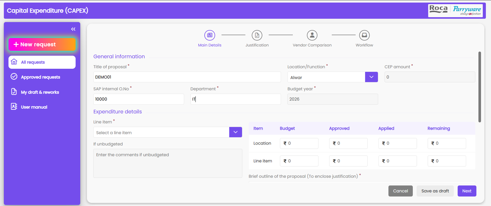 Configurable Masters, Roles, Locations, and Workflow Rules