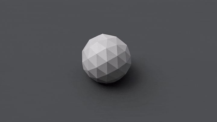 Animated 3D graphic of a faceted sphere connected to icons for documents, calculators, drones, analytics, shopping, and photography, representing a connected digital ecosystem