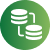 Green circular icon with a stacked database symbol