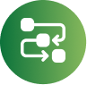 M365 Service Page 7 Green circular icon with a network connection symbol