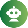 M365 Service Page 9 Green circular icon with a robot symbol