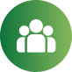 Green circular icon with a group of people symbol