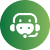Green circular icon with a robot head symbol