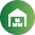 Green circular icon with a house symbol