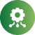 Dynamics service page 18 Green circular icon with a white gear and connection node symbol