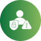 Green circular icon with a white person and padlock symbol