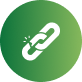 Green circular icon with a white broken chain link symbol
