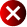 Red square icon with a white X symbol representing an error