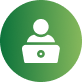 Green circular icon with a white person symbol