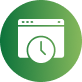 Green circular icon with a white browser window symbol
