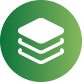 Green circular icon with white stacked layers symbol