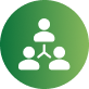 Green circular icon with a white team of people symbol
