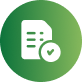 Green circular icon with a white document and cursor symbol