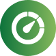 Green circular icon with a white pie chart symbol