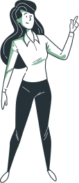 Illustration of a woman in business casual attire waving