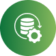 Green circular icon with a white database cylinder and refresh symbol