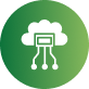 Green circular icon with a white cloud and document symbol