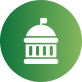 Green circular icon with a white government building symbol