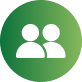 Green circular icon with a white two-people symbol and cursor symbol