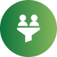 Green circular icon with a white two-people symbol and cursor symbol