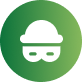 Green circular icon with a white bank building and cloud symbol and cursor symbol