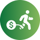 Green circular icon with a white person and dollar coin symbol and cursor symbol