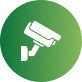 Green circular icon with a white security camera symbol