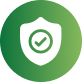 Green circular icon with a white shield and target symbol and cursor symbol