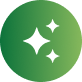 Green circular icon with a white sparkle stars symbol and cursor symbol