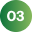 Green square badge with the number "03"
